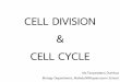 CELL DIVISION CELL CYCLE - MWIT · CELL DIVISION & CELL CYCLE Ms.Tanyaratana Dumkua Biology Department, MahidolWittayanusorn School