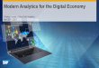 Modern Analytics for the Digital Economy - ausape.com · Using the BW Modeling Tools with SAP BW 7.4 or 7.5 is optional In SAP BW/4HANA, all queries are created and maintained using