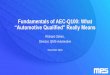 Fundamentals of AEC-Q100: What “Automotive Qualified ... · Fundamentals of AEC-Q100: What “Automotive Qualified” Really Means Richard Oshiro, Director, QMS-Automotive November