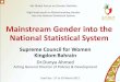 Mainstream Gender into the National Statistical System · Mainstream Gender into the National Statistical System Supreme Council for Women Kingdom Bahrain Dr.Dunya Ahmed Acting General