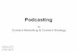 Podcasting - coherentmedia.com.aucoherentmedia.com.au/docs/Podcasting_Content_Marketing_20151219_web.pdf · SoundCloud Pro, iTunes, Stitcher Advise on modifying your website for podcasts