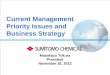 Current Management Priority Issues and Business Strategy€¦ · Masakazu Tokura. President. November 26, 2012. Current Management Priority Issues and Business Strategy