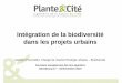 Intégration de la biodiversité dans les projets · PDF fileIntégration de la biodiversité dans les projets urbains Damien Provendier, Chargé de mission Ecologie urbaine – Biodiversité