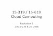 15-319 / 15-619 Cloud Computing - cs.cmu.edumsakr/15619-s18/recitations/S18_Recitation02.pdf · Piazza Suggestions for using Piazza Discussion forum, contribute questions and answers