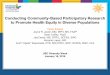 Conducting Community-Based Participatory Research to ... DIVERSITY WEEK... · Conducting Community-Based Participatory Research to Promote Health Equity in Diverse Populations Team