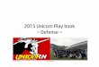 2015 Unicorn Play book ～Defense～ Unicorn Plary book～Deffence.pdfOver View(Defense/Offense) Structure Preparation Formation Stunts Pass Cover 10/23/2015 2015 UNICORN 2 Agenda