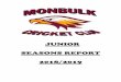 JUNIOR SEASONS REPORT 2018/2019 - …monbulkcc.vic.cricket.com.au/files/1249/files/2018-19/MCC Junior... · (awesome achievement), matured as individuals and as a team throughout