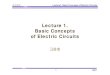 Lecture 1. Basic Concepts of Electric Circuits · Lecture 1. Basic Concepts of Electric Circuits 고윤호 . 2 CNU 전자회로 Lecture1. Basic Concepts of Electric Circuits Index