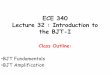 ECE 340 Lecture 32 : Introduction to the BJT-Itransport.ece.illinois.edu/ECE340F12-Lectures/ECE340Lecture32-IntroBJT-I.pdf · M.J. Gilbert ECE 340 – Lecture 32 11/12/12 BJT Fundamentals