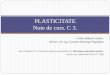 PLASTICITATE Note de curs. C 3. - om.ugal.ro Carmen/desc/Plasticitate... · deformaţiile plastice sunt foarte mari şi se produc la o forţã exterioarã constantã (Fc). Limita