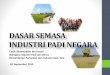 DASAR SEMASA INDUSTRI PADI NEGARA - mada.gov.my€¦ · Kementerian Pertanian dan Industri Asas Tani 10 September 2019. PENGENALAN •Industri padi merupakan industri besar yang melibatkan