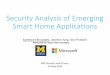 Security Analysis of Emerging Smart Home Applica6ons · IP Cameras Smart Door Locks Emerging Smart Home Frameworks 2 Potenal Security Risks ... , Fake Fire Alarms. SmartThings Primer