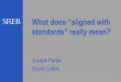 What does “aligned with standards” really mean?...What does “aligned with standards” really mean? Joseph Parker David Collins. Expected Outcomes ... • Review Lesson Plan