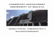 CHEMISTRY DEPARTMENT UNIVERSITY OF MALAYA...Lab Manual Analytical Chemistry I : SIC2004/SID2003 Chemistry Department, University of Malaya Lab Report Guidelines & Marking Scheme No