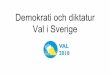 Demokrati och diktatur Val i Sverige - Landskrona ... demokrati representativ demokrati direkt demokrati diktatur statsskick monarki republik statschef kung, drottning, statsminister,