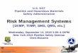Risk Management Systems · 9/14/2016  · Risk Management Systems [DIMP, TIMP, SMS, QMS, etc.] Wednesday, September 14, 2016 3:00 -4:30PM ... – PHMSA has worked on Pipeline Risk