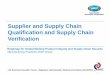 Supplier and Supply Chain Qualification and Supply Chain …nifds.go.kr/apec/SupplyChain/GMPs/APEC GMP 6-02 Supply... · 2018-07-04 · • Transportation and monitoring of transport