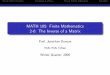 MATH 105: Finite Mathematics 2-6: The Inverse of a Matrixmath.wallawalla.edu/~duncjo/courses/math105/winter06/slides/finite... · Solving a Matrix Equation The Inverse of a Matrix