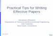 Practical Tips for Writing Effective Papers...Practical Tips for Writing Effective Papers Menachem Elimelech Department of Chemical and Environmental Engineering Yale University New