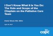 The Role and Scope of the Chaplain on the Palliative Care Team · A also refers to the Assessment and Plan of patient spiritual distress or issues 18 . Spiritual History 19 HOPE Questions