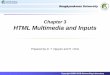 Chapter 3 HTML Multimedia and Inputs - HTML form The Element The HTML element defines a form that is
