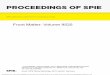 PROCEEDINGS OF SPIE ... PROCEEDINGS OF SPIE Volume 9525 Proceedings of SPIE 0277-786X, V. 9525 SPIE is an international society advancing an interdisciplinary approach to the science