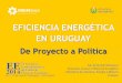 EFICIENCIA ENERGÉTICA EN URUGUAY · EFICIENCIA ENERGÉTICA EN URUGUAY De Proyecto a Política 20 y 21 de agosto Managua - Nicaragua Ing. Antonella Tambasco Demanda, Acceso y Eficiencia