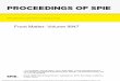 PROCEEDINGS OF SPIE · PROCEEDINGS OF SPIE Volume 9947 Proceedings of SPIE 0277-786X, V. 9947 SPIE is an international society advancing an interdisciplinary approach to the science