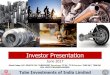 Investor Presentation - Murugappa Group Presentation - June 2017.pdf · 5 TII Milestones •Promoted Cholamandalam MS General Insurance along with JV Partner Mitsui Sumitomo Insurance,
