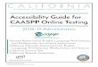 2018–19 Accessibility Guide for CAASPP Online Testing · Table 10. Braille Formatting Attribute Options 114 Table 11. Zoom Levels 117 Table 12. JAWS Keyboard Commands 153. List