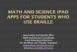Using the iPad in Math and Science for Students Who Are Visually … · Talking Calculator $1.99 Jumbo Calculator free Scientific Talking Scientific Calculator $4.99 CalcMadeEasy