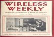 RELESS WEEKLY...The wireless weekly : the hundred per cent Australian radio journal Page 1 nla.obj-663074672 National Library of Australia RELESS WEEKLY Bll'oadcest 1Pirogram11111.es