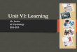 Unit VI: Learning...Unit VI - Overview 26 –How We Learn & Classical Conditioning 27 –Operant Conditioning 28 –Operant Conditioning’s Applications, and Comparison to Classical