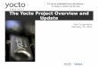 The Yocto Project Overview and Update...It’s not an embedded Linux distribution – It creates a custom one for you. The Yocto Project Overview and Update Intel Corporation February