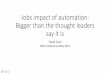 Jobs impact of automation: Bigger than the thought leaders ... · “Pessimistic” re automation potential? •Incomplete on the face of it o Many jobs have declined or disappeared