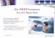 The NEXT Treatment for Low Back Pain - Orthopeuticsorthopeutics.com/wp-content/uploads/2013/09/Brief-DDD... · 2015-12-03 · The NEXT Treatment for Low Back Pain . Tom Hedman, Ph.D
