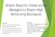 Simple Steps for Construction Managers to Ensure High … · 2018-04-12 · Simple Steps for Construction Managers to Ensure High Performing Enclosures Brian Stroik Manager – Building
