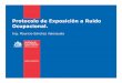 Protocolo de Exposición a Ruido Ocupacional. · 2017-11-22 · Antecedentes del Ruido en Chile • De 1033 casos de enfermos profesionales dictaminados por la COMPIN RM (2005 –