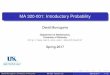 MA 320-001: Introductory Probability - Mathematicsdmu228/ma320/lectures/sec3.2part3.pdfBernoulli Experiment A Bernoulli experiment is a random experiment, the outcome of which can