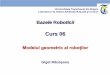 Curs 06rovislab.com/courses/br/Curs_06_Modelul geometric al... · 2018-11-19 · Poziția și orientarea dispozitivului efector este evaluată în relație cu pozițiile articulațiilor