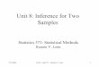 Unit 8: Inference for Two Samples - University of Tennesseeweb.utk.edu/~leon/stat571/2004SummerPDFs/571Unit8.pdf · 7/14/2004 Unit 8 - Stat 571 - Ramón V. León 10 Graphical Displays