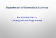 Department of Biomedical Sciences · 2019-10-18 · Advanced Standing I (Suggested study plan) Gateway Education –University Requirements (9 Credit Units) –Students are recommended