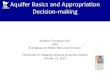 Aquifer Basics and Appropriation Decision-Making...Aquifer Basics and Appropriation Decision-making Stephen Thompson P.G. DNR Ecological and Water Resources Division Thresholds for