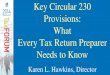 Key Circular 230 Provisions: What Every Tax Return ... Circular 230 Provisions.pdfKey Circular 230 Provisions: What Every Tax Return Preparer Needs to Know Karen L. Hawkins, Director