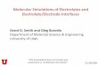 Molecular Simulations of Electrolytes and Electrolyte/Electrode … · 2014-03-13 · Molecular Simulations of Electrolytes and Electrolyte/Electrode Interfaces Grant D. Smith and