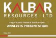 Fingerboards Mineral Sands Project ANALYSTS PRESENTATIONThese statements are based on an evaluation of current economic and operating conditions, as well as assumptions regarding future