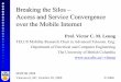 Breaking the Silos – Access and Service Convergence over ...vleung/MSWIM08 Keynote VLeung.pdf · applications between peers or in a client-server configuration • Roaming and mobility