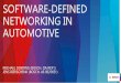 SOFTWARE DEFINED NETWORKING IN AUTOMOTIVE...‒Automatic reconfiguration of devices, e.g. VLANs, Schedules/ Gate Control Lists - GCLs ( Central Network Configuration -CNC) ‒Bandwidth