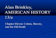 Alan Brinkley, AMERICAN HISTORY 13/eAlan Brinkley, AMERICAN HISTORY 13/e Chapter Eleven: Cotton, Slavery, and the Old South