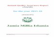 Jamia Millia Islamia Jamia Millia Islamia JMI AQAR 2015-16 Page 2 The Annual Quality Assurance Report